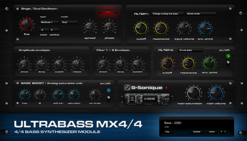 Ultrabass MX4/4 - dance bassline synthesizer, VSTi bass ...